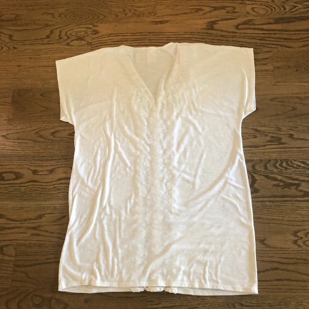 White Merona Swimsuit Coverup w/Front Lace Detailing